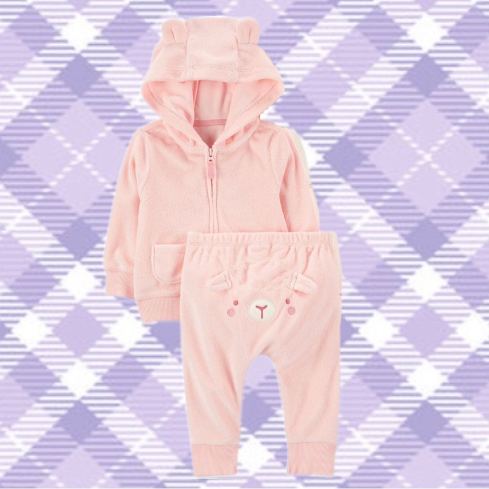 Carter's 3D Ears Sheep Little Jacket & Pants Set- NB